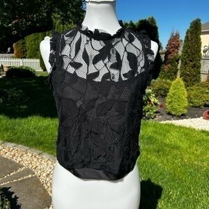 Zara sleeveless lace crop top